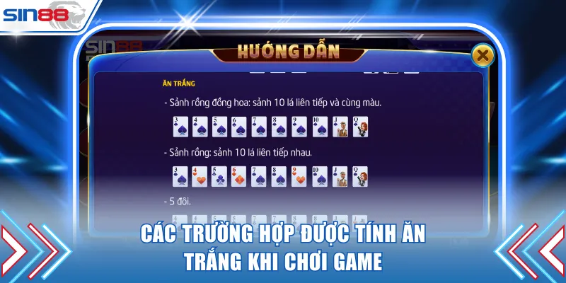 Các trường hợp được tính ăn trắng khi chơi game